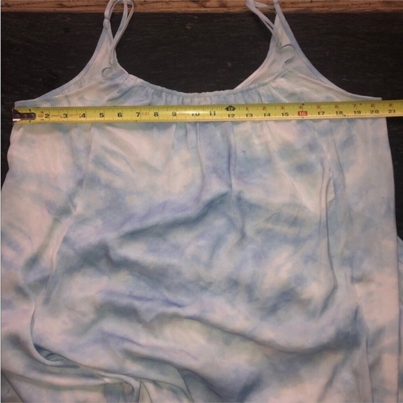 Free People] Blue White Tie dye Ruffle Cami Slip Maxi Dress. - Picture 10 of 10